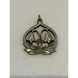 Vintage R. Tennesmed Sweden Pewter Floral Pendant